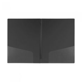 Munhwa File F697-71 Standard Government Office PVC Signature Folder with Name Tag Slot Dual Interior Pockets Black Made in Korea